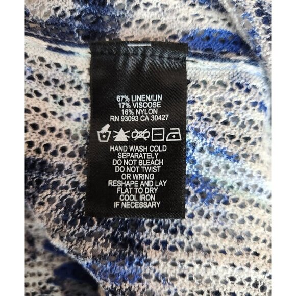 Nic + Zoe Linen Blend Knit Cardigan Blue X-Small - Picture 4 of 4